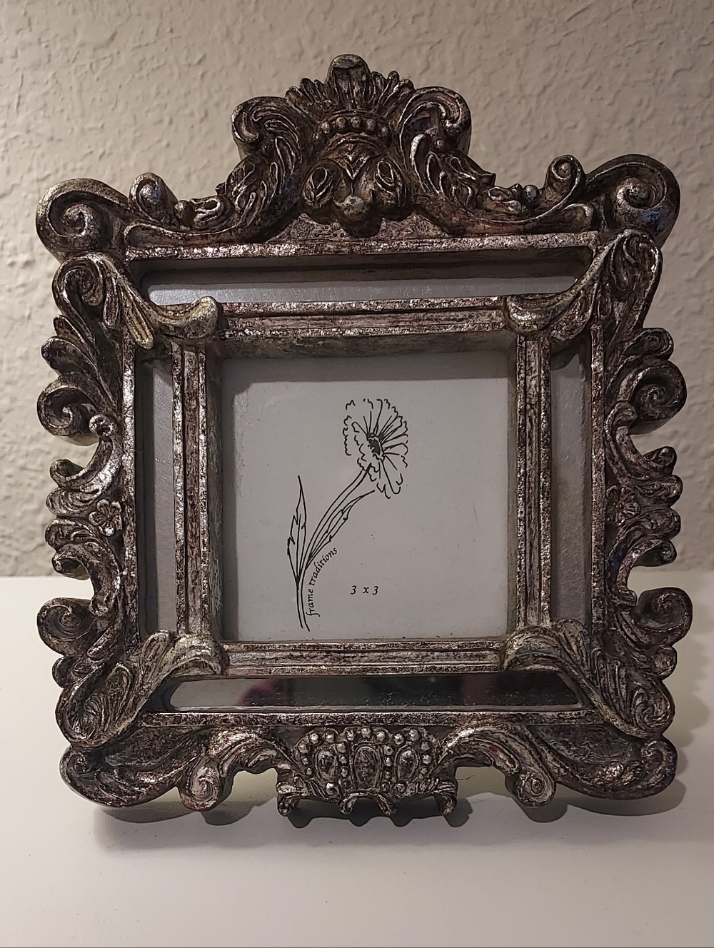Holland Boone Picture Frame Polished Pewter Scottsdale Ornate 3x3 Insert